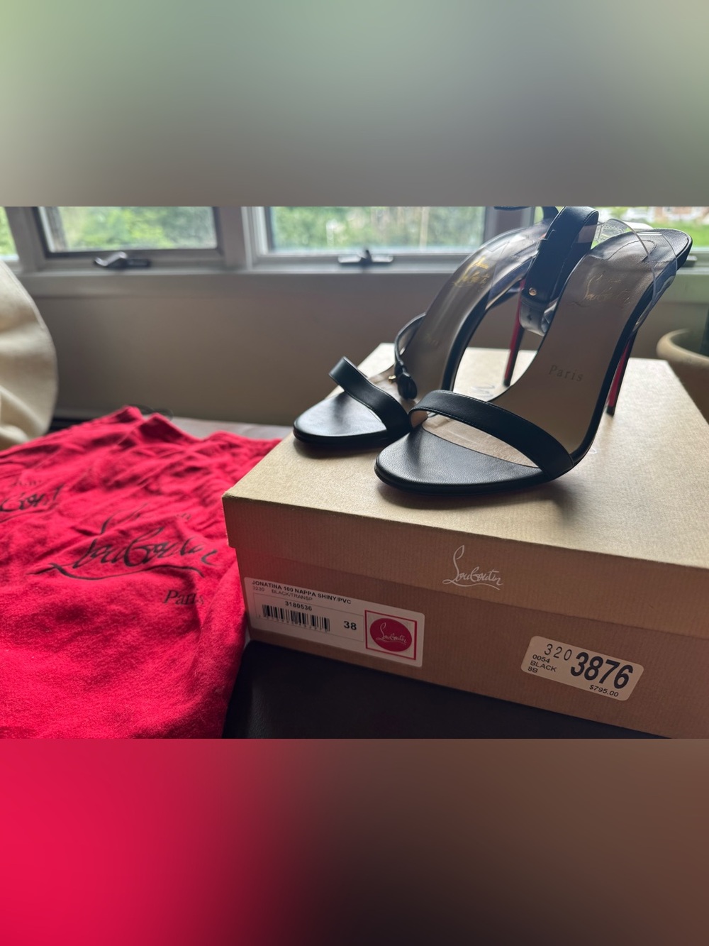 Christian Louboutin Black Strappy High Heel Sandals